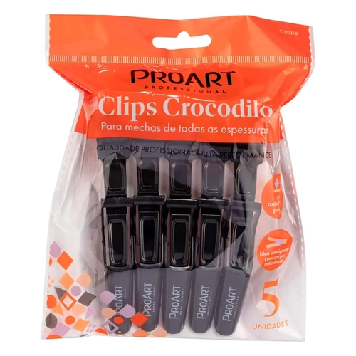 PROART CLIPS CROCODILO PRETO 5 UNIDADES