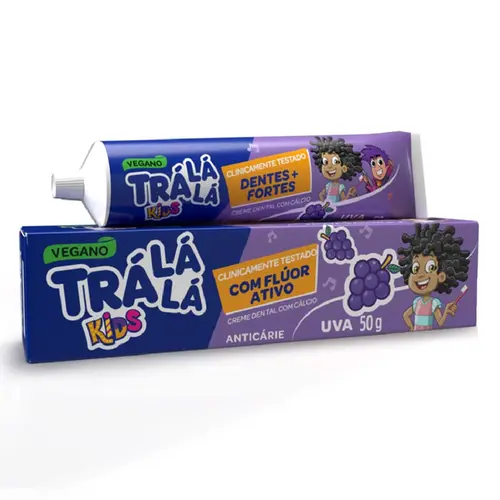 CREME DENTAL TRÁ LÁ LÁ  ANTICARIE SABOR UVA 50G