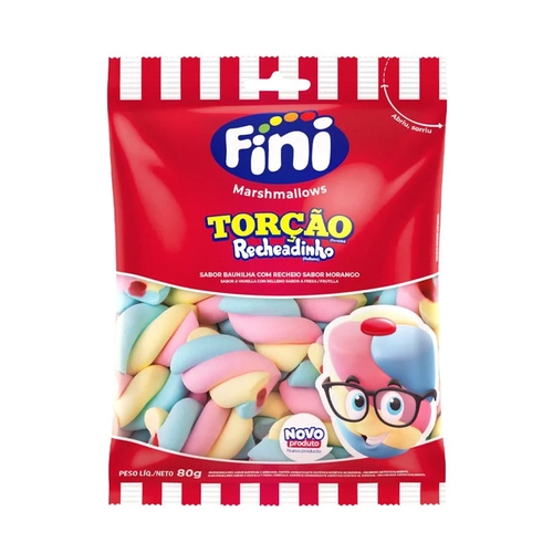Marshmallow Torção Recheadinh Fini 80 g