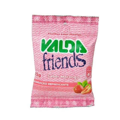 Pastilha Valda Friends Morango sem Açúcar sachê com 25g