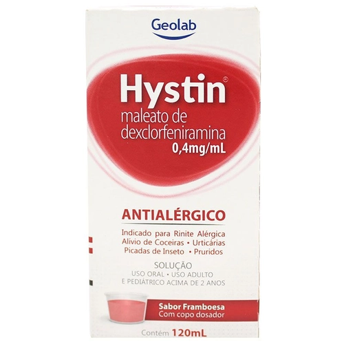 Hystin 0,4Mg Solução Sabor Framboesa 120Ml-GEOLAB