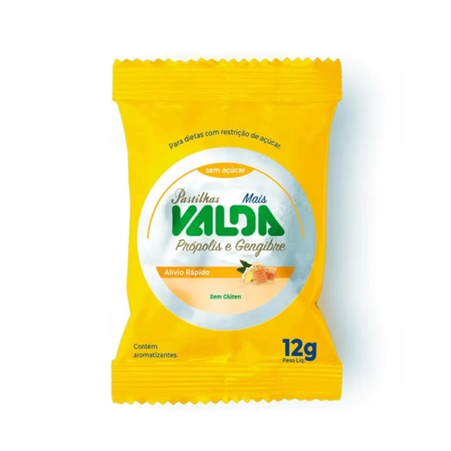 Pastilhas Valda Mais Sabor Própolis e Gengibre Sem Açúcar 12g