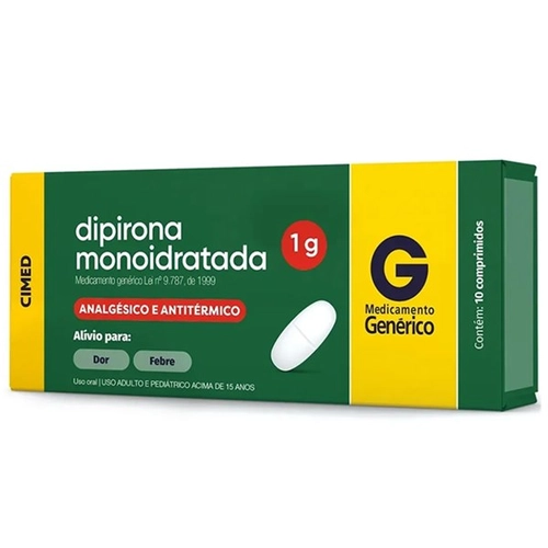 Dipirona Monoidratada 1g 10 comprimidos CIMED GENERICO