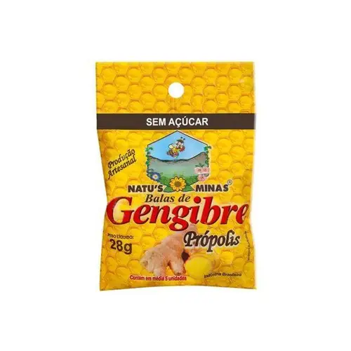Bala de Gengibre e própolis 28 Gramas Sem Acúcar