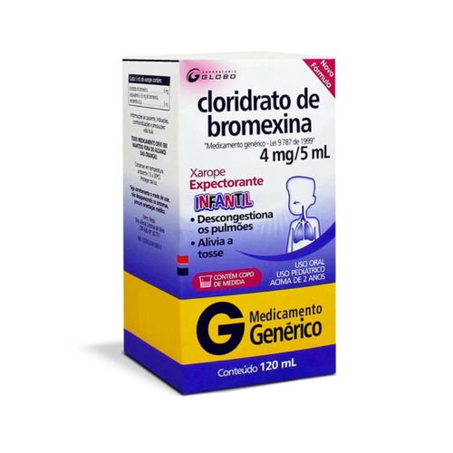 Cloridrato de Bromexina  4mg/5mL xarope 120mL-GLOBO
