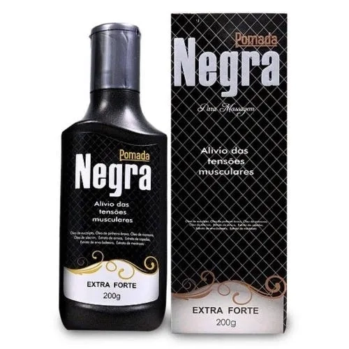 Pomada Negra para Massagem Natu Bio extra forte, frasco com 200g