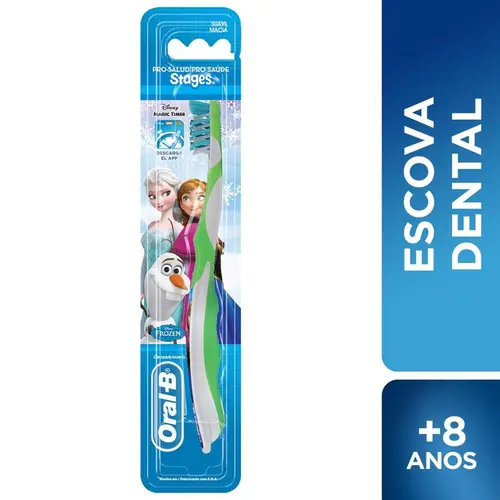 Escova Dental Infantil Oral-B Stages 8+ Anos, Frozen, Macia 1 Unidade