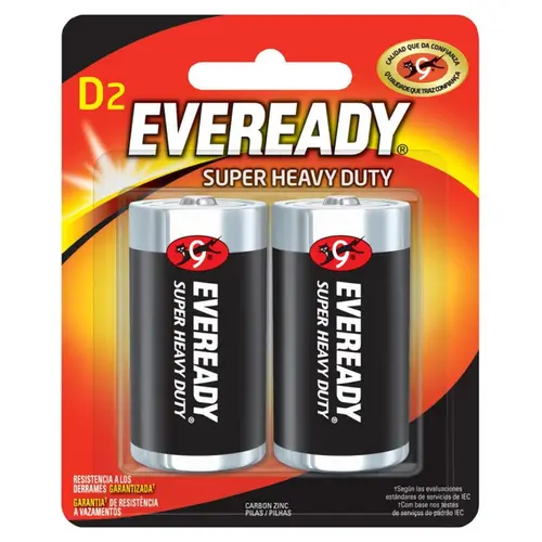 Pilha D Grande Eveready com 2 unidades