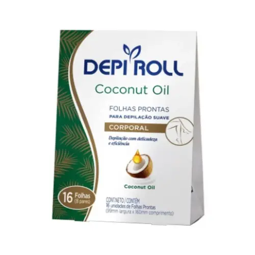 Folha Pronta para Depilação Corporal Depiroll Coconut Oil 16 Unidades