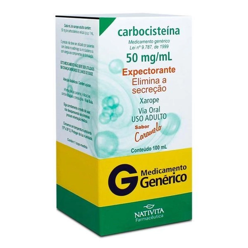 CARBOCISTEINA 50MG/ML XAROPE ADULTO COM 100 ML-NATIVITA