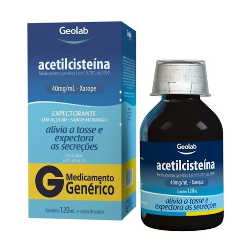 ACETILCISTEINA 40MG ADULTO COM 120ML-GEOLAB GENERICO
