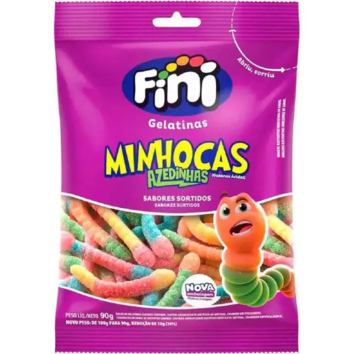 Bala Fini Minhoca Cítricas 100g