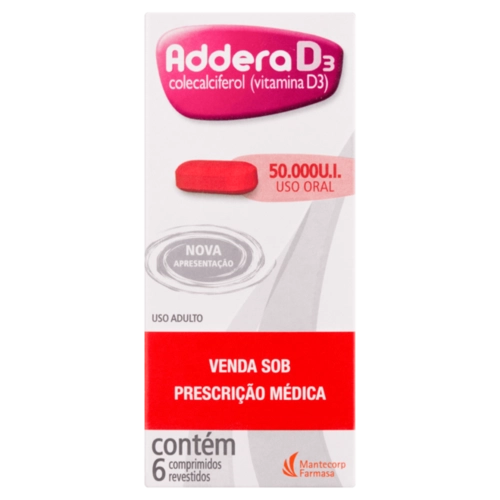 Addera D3 Capsulas 50.000Ui, Caixa Com 4 Capsulas Moles