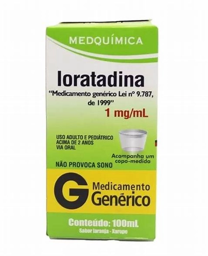 LORATADINA 1MG/ML COM 100ML- MEDQUIMICA