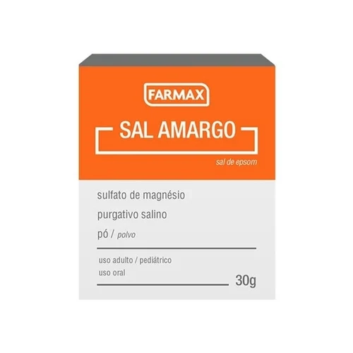 Sal Amargo Farmax caixa com 30g de pó para solução de uso oral