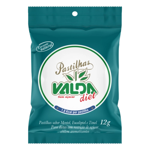 PASTILHAS MENTOL, EUCALIPTOL E TIMOL ZERO AÇÚCAR VALDA PACOTE 12G