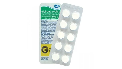 Dipirona Sódica 500mg com 10 comprimidos genérico Nova Química cartela