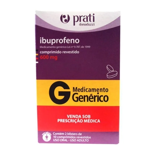 Ibuprofeno Prati 600mg Com 20 Comprimidos