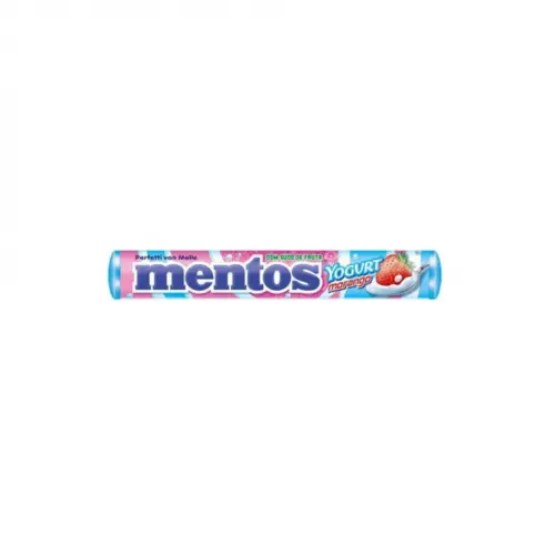 Bala Mastigável Mentos Morango E Yogurt 38G