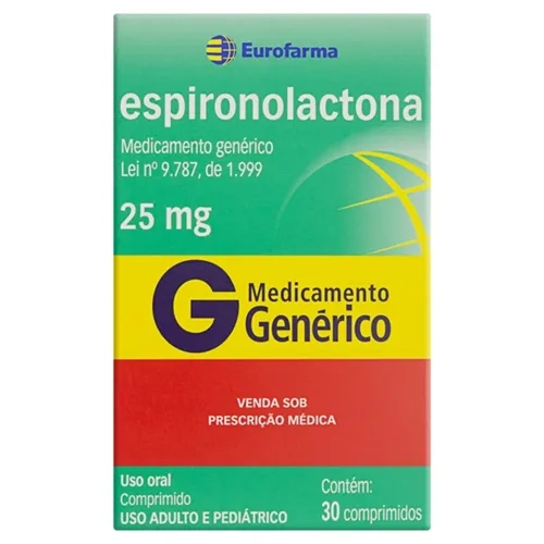 Espironolactona 25mg 30 comprimidos Eurofarma Genérico
