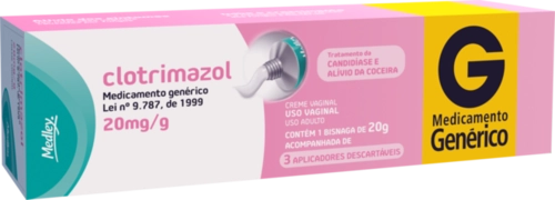 Clotrimazol Creme Vaginal 20mg/G, 20g Creme de Uso Vaginal + 3 Aplicadores-Medley