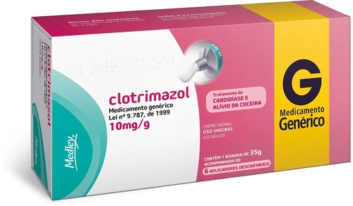 Clotrimazol Creme Vaginal 10mg/G, 35g Creme de Uso Vaginal + 6 Aplicadores-Medley
