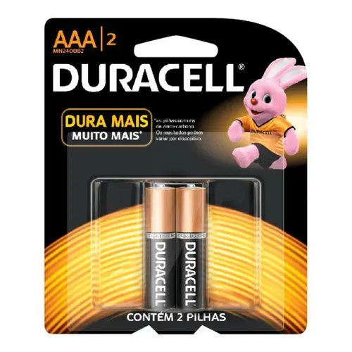 Pilha Duracell Alcalina Palito AAA 2 unidades