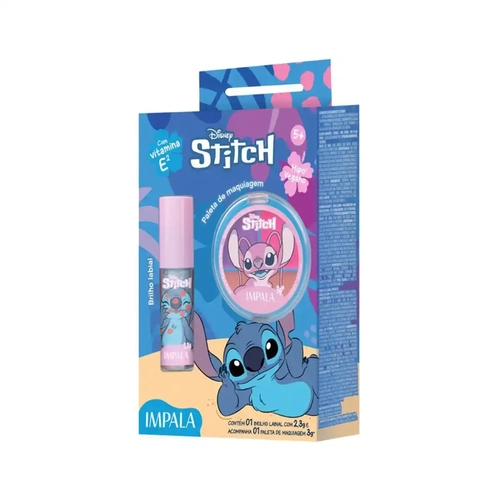 KIT INFANTIL STITCH MAQUIAGEM + BRILHO LABIAL