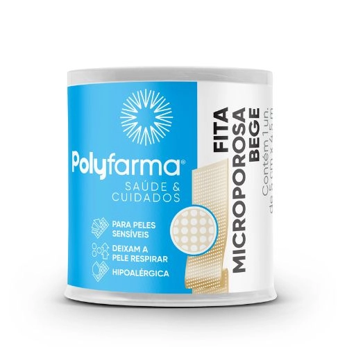 Fita Polyfarma Microporosa 5cmx4,5m Bege
