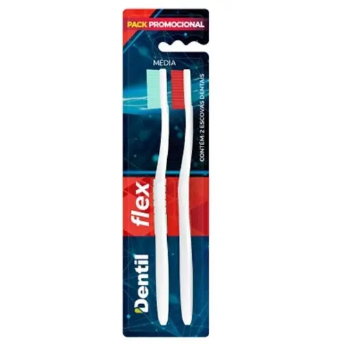 ESCOVA DENTIL FLEX PACK MEDIA PROMO 2UNIDADES