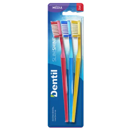 ESCOVA DENTIL SLIM SHINE 3 UNIDADES MACIA